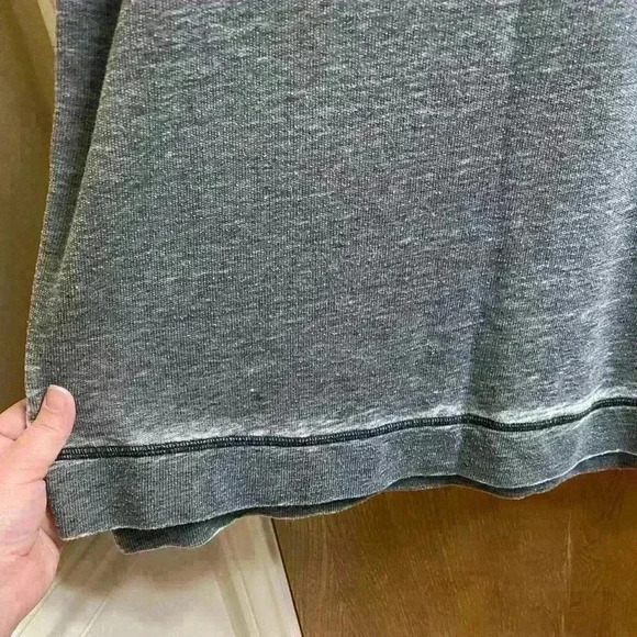 Lucky Brand Floral Embroidered Gray Long Sleeve Distressed Shirt Size Medium - Picture 8 of 14